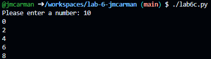 Lab 6c Output